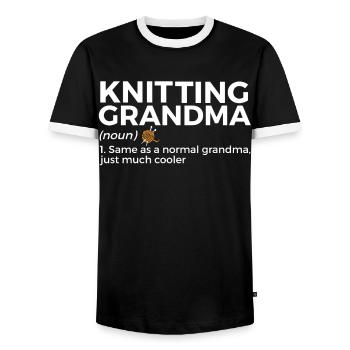 Tricoter - T-shirt contrasté Homme - noir/blanc - Devant - AI Model Female 172 light (172cm) & AI Model Male 178 light (178cm)