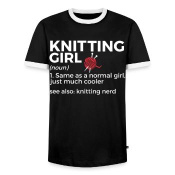 Tricoter - T-shirt contrasté Homme - noir/blanc - Devant - AI Model Female 172 light (172cm) & AI Model Male 178 light (178cm)