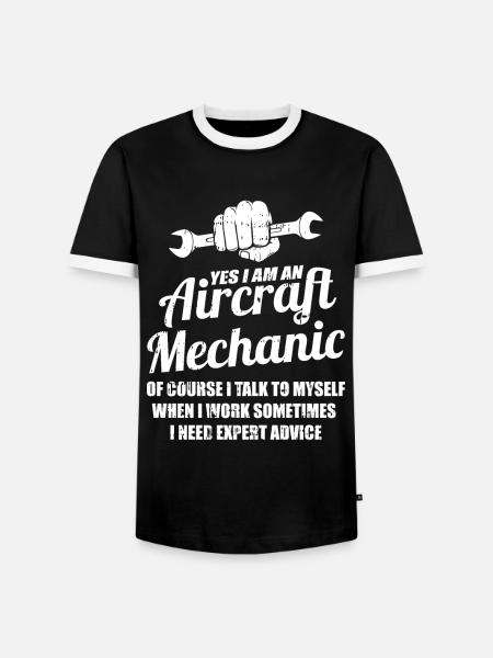 Flugzeug Mechaniker Schlüssel - Männer Kontrast-T-Shirt - Schwarz/Weiß