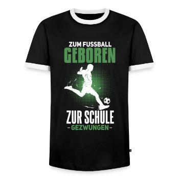 Cooles Fußballer Fußball Spruch Motiv - Männer Kontrast-T-Shirt - Schwarz/Weiß - Vorne - AI Model Female 172 light (172cm) & AI Model Male 178 light (178cm)