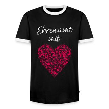 Ehrenamt mit Herz Freiwilliger Helfer Ehrenamt - Männer Kontrast-T-Shirt - Schwarz/Weiß - Vorne - AI Model Female 172 light (172cm) & AI Model Male 178 light (178cm)
