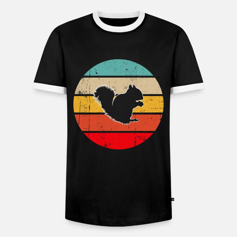 Squirrel Retro - Men's Ringer Shirt - black/white