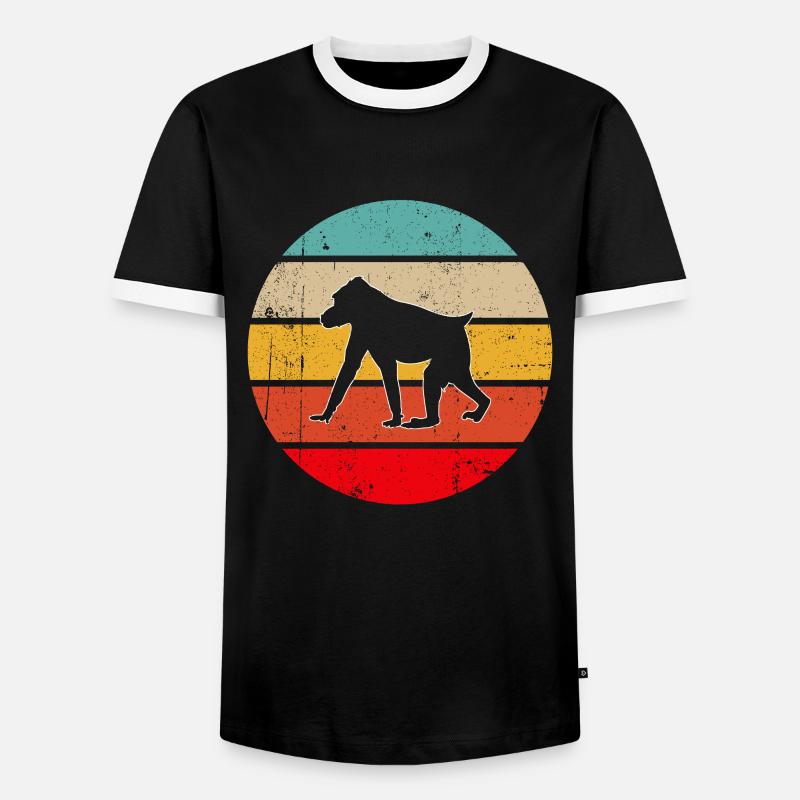 Monkey Retro - Men's Ringer Shirt - black/white