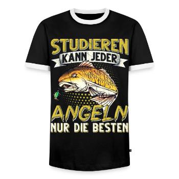 Studieren Kann Jeder Angeln nur die Besten - Männer Kontrast-T-Shirt - Schwarz/Weiß - Vorne - AI Model Female 172 light (172cm) & AI Model Male 178 light (178cm)