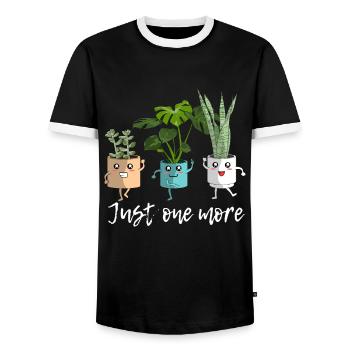 just one more - Pflanzen Gartenliebhaber - Männer Kontrast-T-Shirt - Schwarz/Weiß - Vorne - AI Model Female 172 light (172cm) & AI Model Male 178 light (178cm)