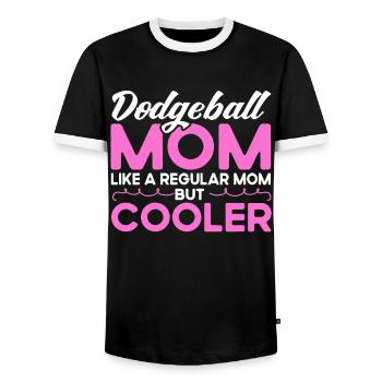 Dodgeball Player Gift Ball Games Dodgeball - Men's Ringer Shirt - black/white - Front - AI Model Female 172 light (172cm) & AI Model Male 178 light (178cm)