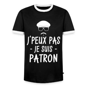 Ich kann nicht, ich bin ein Chef - Männer Kontrast-T-Shirt - Schwarz/Weiß - Vorne - AI Model Female 172 light (172cm) & AI Model Male 178 light (178cm)