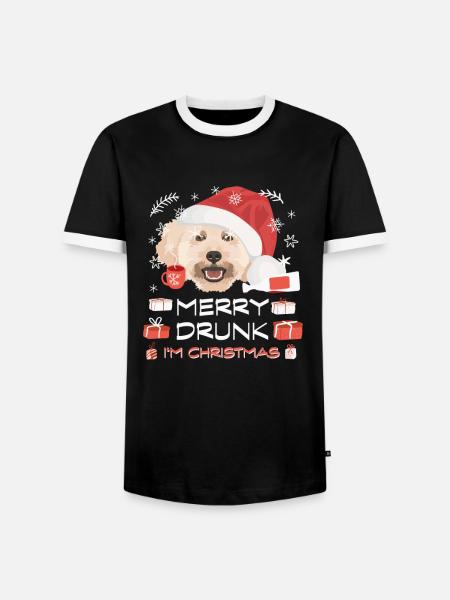 Pudel Weihnachtsmarkt - Männer Kontrast-T-Shirt - Schwarz/Weiß