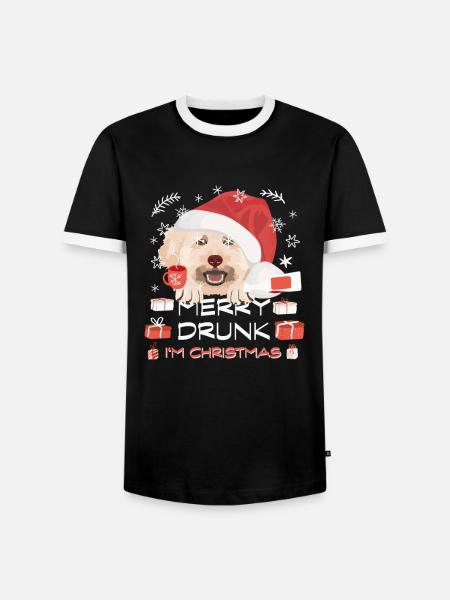 Pudel Weihnachtsmarkt - Männer Kontrast-T-Shirt - Schwarz/Weiß