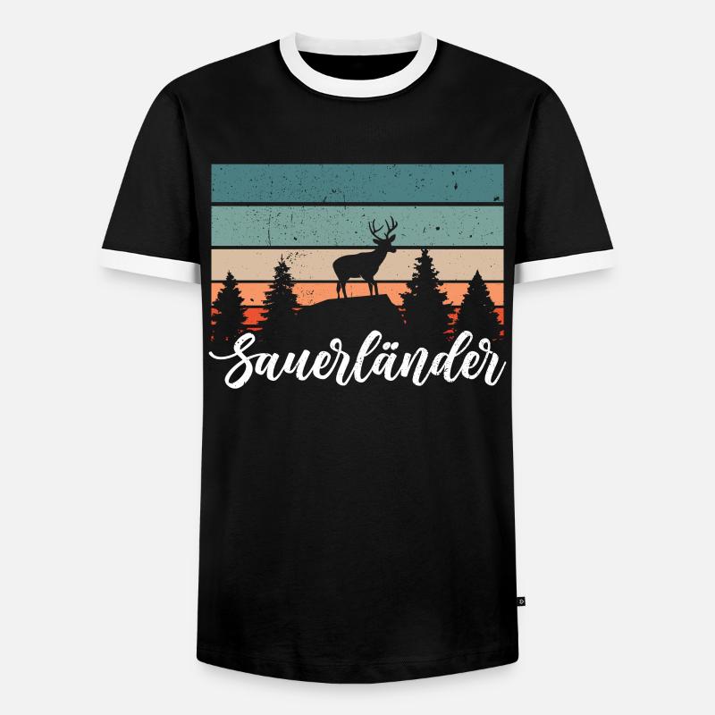 Sauerländer - Männer Kontrast-T-Shirt - Schwarz/Weiß