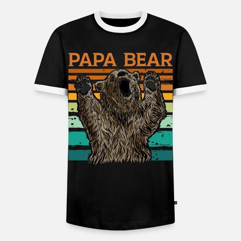 Papa Bear - Men's Ringer Shirt - black/white