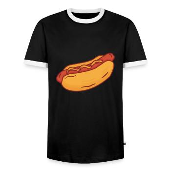 Hot-dog - T-shirt contrasté Homme - noir/blanc - Devant - AI Model Female 172 light (172cm) & AI Model Male 178 light (178cm)