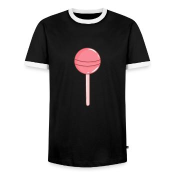 Sucette Lutscher - T-shirt contrasté Homme - noir/blanc - Devant - AI Model Female 172 light (172cm) & AI Model Male 178 light (178cm)