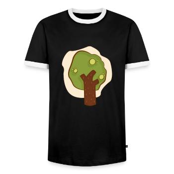 Tree - Men's Ringer Shirt - black/white - Front - AI Model Female 172 light (172cm) & AI Model Male 178 light (178cm)