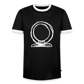 Egypt Ancient Symbol Shen - Men's Ringer Shirt - black/white - Front - AI Model Female 172 light (172cm) & AI Model Male 178 light (178cm)