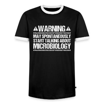Microbiology Microbiologist Biology Biologist - Men's Ringer Shirt - black/white - Front - AI Model Female 172 light (172cm) & AI Model Male 178 light (178cm)