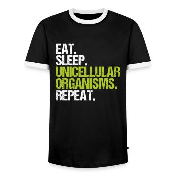 Microbiology Microbiologist Biology Biologist - Men's Ringer Shirt - black/white - Front - AI Model Female 172 light (172cm) & AI Model Male 178 light (178cm)