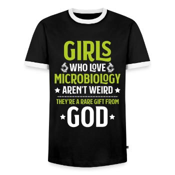 Microbiology Microbiologist Biology Biologist - Men's Ringer Shirt - black/white - Front - AI Model Female 172 light (172cm) & AI Model Male 178 light (178cm)