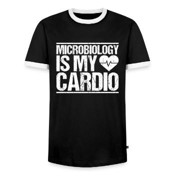 Microbiology Microbiologist Biology Biologist - Men's Ringer Shirt - black/white - Front - AI Model Female 172 light (172cm) & AI Model Male 178 light (178cm)