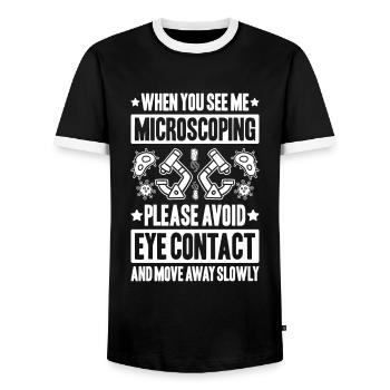 Microbiology Microbiologist Biology Biologist - Men's Ringer Shirt - black/white - Front - AI Model Female 172 light (172cm) & AI Model Male 178 light (178cm)