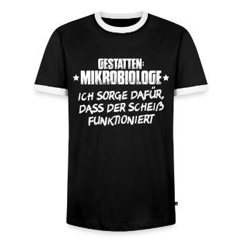 Mikrobiologie Mikrobiologe Biologie Biologe - Männer Kontrast-T-Shirt - Schwarz/Weiß - Vorne - AI Model Female 172 light (172cm) & AI Model Male 178 light (178cm)