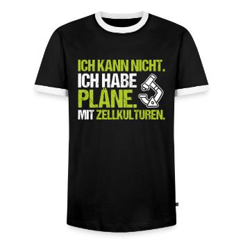 Mikrobiologie Mikrobiologe Biologie Biologe - Männer Kontrast-T-Shirt - Schwarz/Weiß - Vorne - AI Model Female 172 light (172cm) & AI Model Male 178 light (178cm)