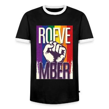 Élection de Roevember Politique de novembre - T-shirt contrasté Homme - noir/blanc - Devant - AI Model Female 172 light (172cm) & AI Model Male 178 light (178cm)