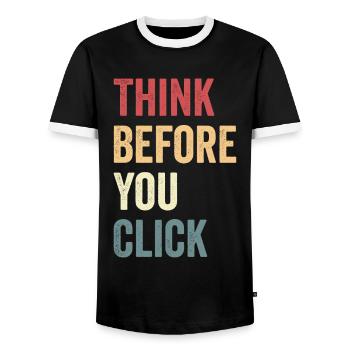 Cybersécurité Sécurité informatique Cybersécurité - T-shirt contrasté Homme - noir/blanc - Devant - AI Model Female 172 light (172cm) & AI Model Male 178 light (178cm)