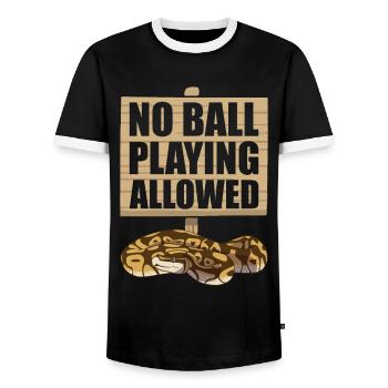 Drôle de boule Python Serpent - T-shirt contrasté Homme - noir/blanc - Devant - AI Model Female 172 light (172cm) & AI Model Male 178 light (178cm)