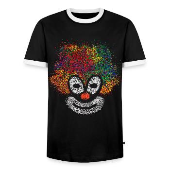 Ensemble de costumes de carnaval de clown Kölle Alaaf - T-shirt contrasté Homme - noir/blanc - Devant - AI Model Female 172 light (172cm) & AI Model Male 178 light (178cm)