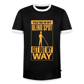 Lutiger humorvoller Blindheit Spruch - Männer Kontrast-T-Shirt - Schwarz/Weiß - Vorne - AI Model Female 172 light (172cm) & AI Model Male 178 light (178cm)