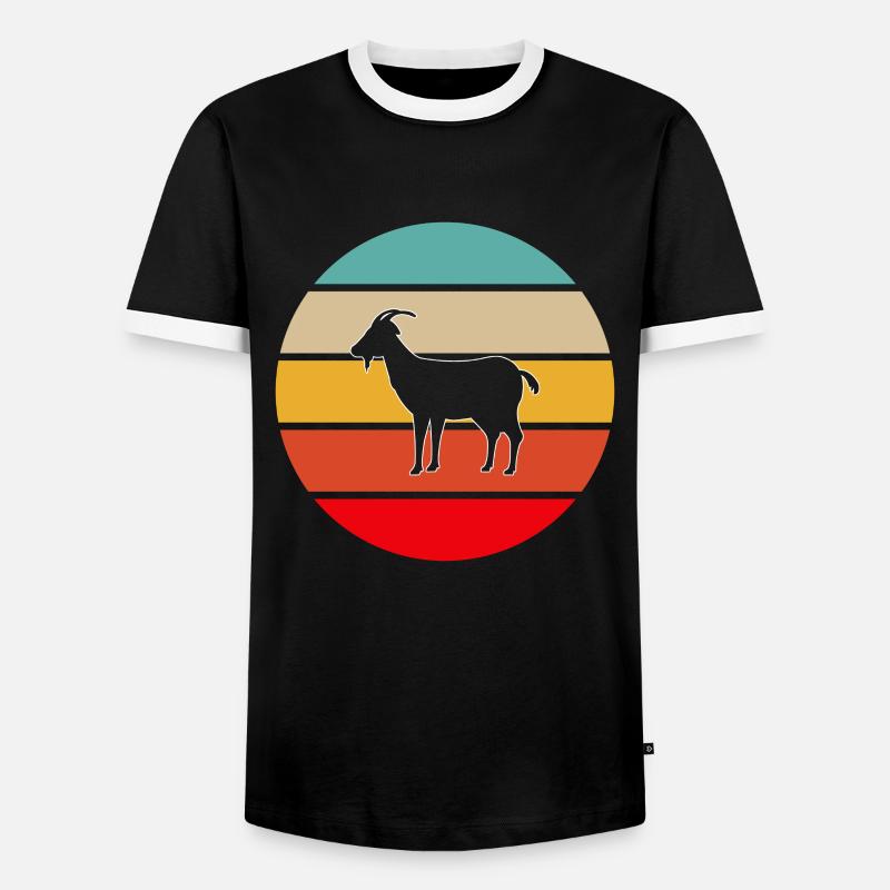 Goat Retro - Men's Ringer Shirt - black/white
