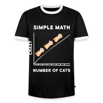 Simple Math Kitten Cats - Men's Ringer Shirt - black/white - Front - AI Model Female 172 light (172cm) & AI Model Male 178 light (178cm)