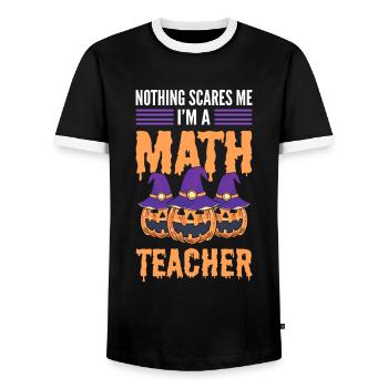 Nothing Scares Me I'm A Math Teacher Halloween - Männer Kontrast-T-Shirt - Schwarz/Weiß - Vorne - AI Model Female 172 light (172cm) & AI Model Male 178 light (178cm)