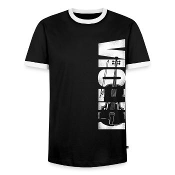 Violin Violinist Vintage Violin - Männer Kontrast-T-Shirt - Schwarz/Weiß - Vorne - AI Model Female 172 light (172cm) & AI Model Male 178 light (178cm)