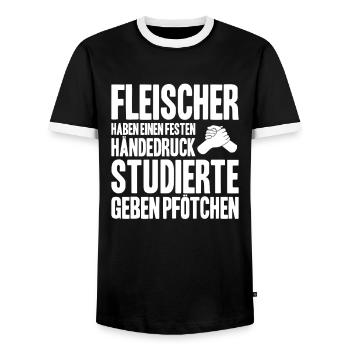 Boucher boucher boucher - T-shirt contrasté Homme - noir/blanc - Devant - AI Model Female 172 light (172cm) & AI Model Male 178 light (178cm)