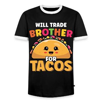 Wird Bruder für Tacos Liebhaber süß lustig handeln - Männer Kontrast-T-Shirt - Schwarz/Weiß - Vorne - AI Model Female 172 light (172cm) & AI Model Male 178 light (178cm)