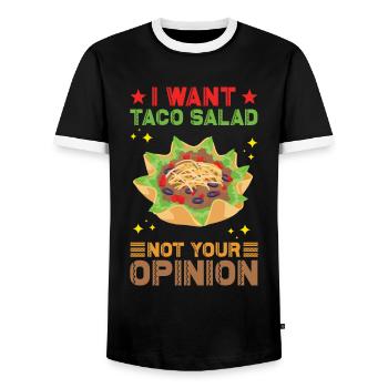 Salade de tacos - T-shirt contrasté Homme - noir/blanc - Devant - AI Model Female 172 light (172cm) & AI Model Male 178 light (178cm)