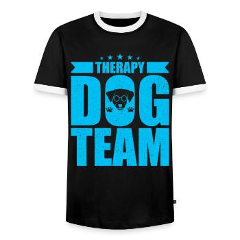 Therapiehunde Team - Männer Kontrast-T-Shirt - Schwarz/Weiß - Vorne - AI Model Female 172 light (172cm) & AI Model Male 178 light (178cm)