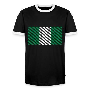 Drapeau du Nigeria - T-shirt contrasté Homme - noir/blanc - Devant - AI Model Female 172 light (172cm) & AI Model Male 178 light (178cm)