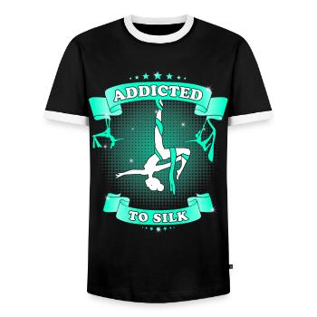 Süchtig Nach Seide - Lustige Luftakrobat - Männer Kontrast-T-Shirt - Schwarz/Weiß - Vorne - AI Model Female 172 light (172cm) & AI Model Male 178 light (178cm)