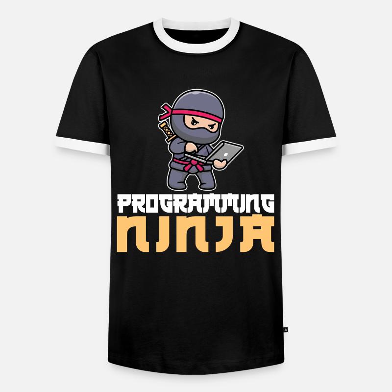 Entwickler Coder Programmierer Ninja - Männer Kontrast-T-Shirt - Schwarz/Weiß