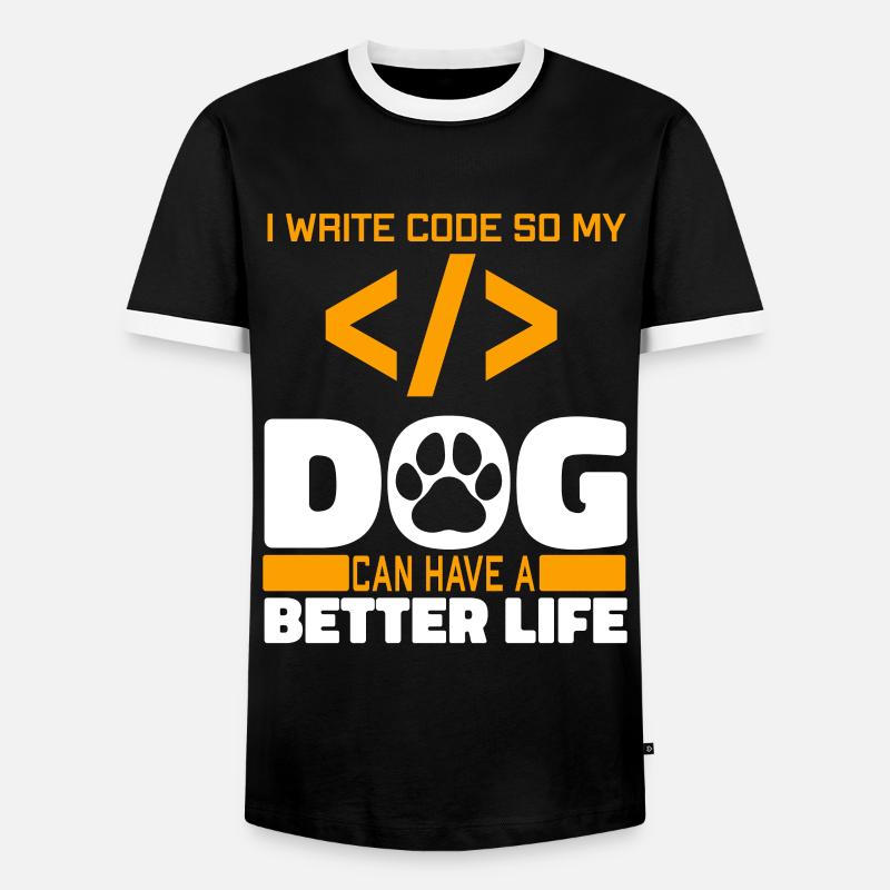 Entwickler Coder Programmierer Hund - Männer Kontrast-T-Shirt - Schwarz/Weiß