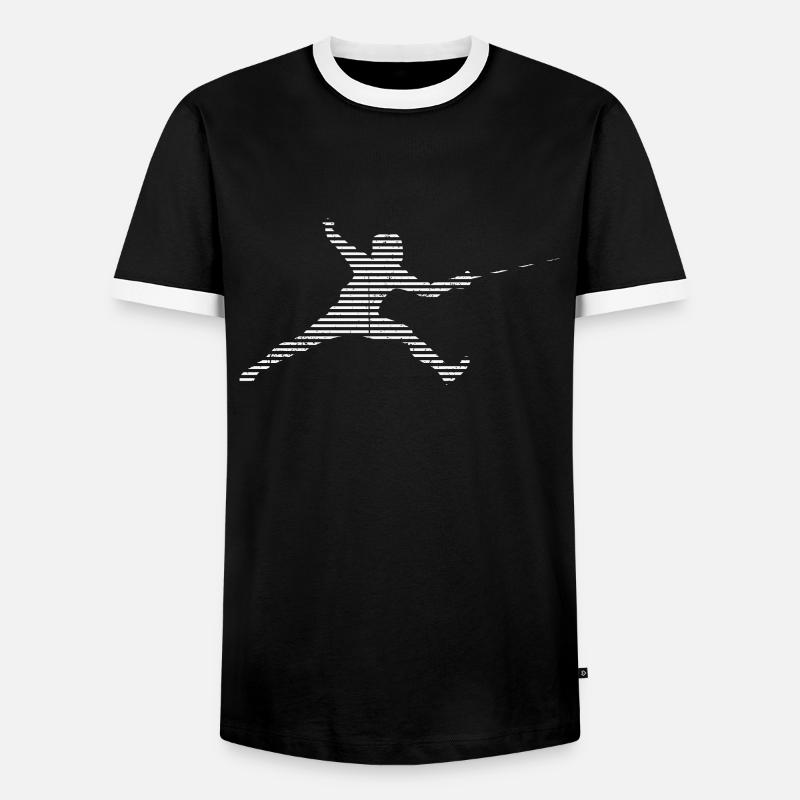 Fechten - Männer Kontrast-T-Shirt - Schwarz/Weiß