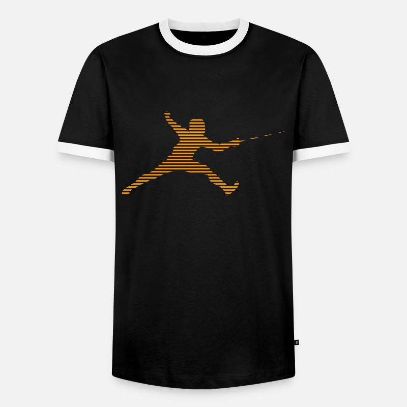 Fechten - Männer Kontrast-T-Shirt - Schwarz/Weiß
