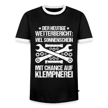 Anlagenmechaniker Klempner Plumber Sanitär Heizung - Männer Kontrast-T-Shirt - Schwarz/Weiß - Vorne - AI Model Female 172 light (172cm) & AI Model Male 178 light (178cm)