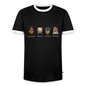 Art History Visual Arts Animals - Men's Ringer Shirt - black/white - Front - AI Model Female 172 light (172cm) & AI Model Male 178 light (178cm)
