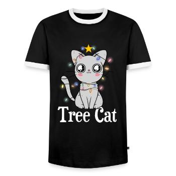 Motif de Noël amusant pour Noël - T-shirt contrasté Homme - noir/blanc - Devant - AI Model Female 172 light (172cm) & AI Model Male 178 light (178cm)