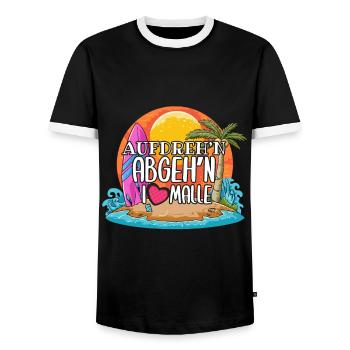 Witziges Mallorca Insel Motiv - Männer Kontrast-T-Shirt - Schwarz/Weiß - Vorne - AI Model Female 172 light (172cm) & AI Model Male 178 light (178cm)