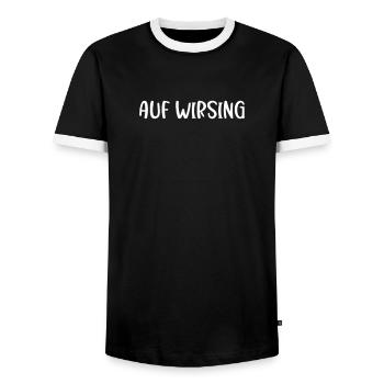 Auf Wirsing - Männer Kontrast-T-Shirt - Schwarz/Weiß - Vorne - AI Model Female 172 light (172cm) & AI Model Male 178 light (178cm)